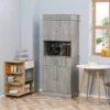 HOMCOM 72" Kitchen Buffet With Hutch, Freestanding Pantry Cupboard With Utility Drawer, 2 Door Cabinets And Countertop, Grey Wood Grain -Restaurant Furniture Store GUEST 37f66df0 7507 4fff 81c5 445ec9fedcfb