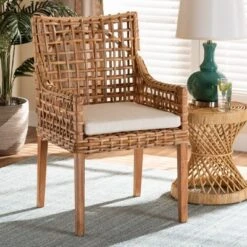 Saoka Wood And Rattan Armchair Natural Brown/White - Bali & Pari -Restaurant Furniture Store GUEST 382f7326 c6e3 4e1b 90aa 007c07b691cb