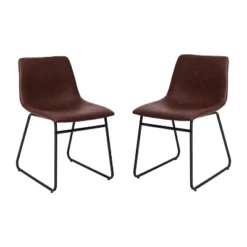 Set Of 2 Faux Leather Bucket Seat Dining Chairs With Frame - Merrick Lane -Restaurant Furniture Store GUEST 3883c5fd ee11 4b75 9e23 91dccbfb27ab