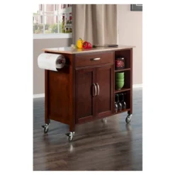 Mabel Kitchen Cart Wood/Walnut/Natural - Winsome -Restaurant Furniture Store GUEST 39c4f24f 2047 4308 9b8a bd2a5219ec71