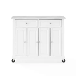 Avery Kitchen Island/Cart Distressed White/White Marble - Crosley -Restaurant Furniture Store GUEST 3acceca7 6dbc 4801 9bf4 7439ac083e45