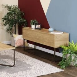 Sunnydaze Decor Sunnydaze Indoor Industrial-Style Sideboard Buffet Table - MDP With Powder-Coated Steel Frame - Brown -Restaurant Furniture Store GUEST 3b362f10 79af 4b7d 8757 77aa9226a693