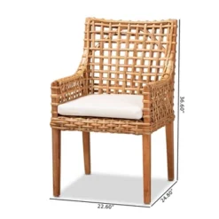 Saoka Wood And Rattan Armchair Natural Brown/White - Bali & Pari -Restaurant Furniture Store GUEST 3c76b367 c7d0 4381 8177 5fa181a5397b