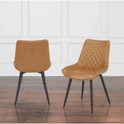 Set Of 2 Cooly Tufted Faux Leather Dining Chairs Camel - Abbyson Living -Restaurant Furniture Store GUEST 3c9dd0ed 3544 43b4 87d2 591be1339df2