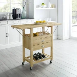 Bristol Double Drop Leaf Kitchen Cart Natural - Crosley -Restaurant Furniture Store GUEST 3cb2fbc4 d8ed 4d67 a69c 55a2b62a8bc7
