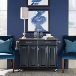 Dolly Madison Kitchen Island Cart Wood/Black/Natural - Home Styles -Restaurant Furniture Store GUEST 3d6dc582 ec0f 4f7e 9a14 2cef3e0592c6