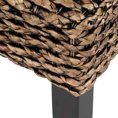 2pc Water Hyacinth Parson Chairs Natural/Black - Stylecraft 4 2pc Water Hyacinth Parson Chairs Natural/Black - Stylecraft - Image 2