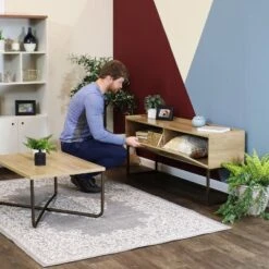 Sunnydaze Decor Sunnydaze Indoor Industrial-Style Sideboard Buffet Table - MDP With Powder-Coated Steel Frame - Brown -Restaurant Furniture Store GUEST 3d7616d8 d56c 4ed1 9f55 bedf17835634