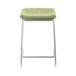 24" Set Of 2 Contemporary Sleek Modern Counter Height Barstools Green - ZM Home -Restaurant Furniture Store GUEST 3ef43755 71f1 410d b114 080d253c64a0