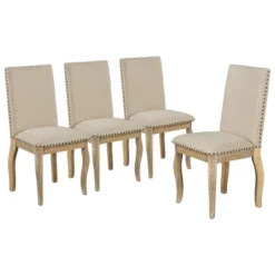 5 PCS Round Wood Extendable Dining Table Set With 4 Upholstered Dining Chairs-ModernLuxe -Restaurant Furniture Store GUEST 3f067f5c e1b8 4a97 b8a1 24e970d94ae6