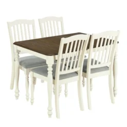 5 PCS Mid-Century Extendable Dining Table Set With 15inch Butterfly Leaf And 4 Upholstered Chairs-ModernLuxe -Restaurant Furniture Store GUEST 3fde18c2 0d2b 43e5 a4ab 97f57c33f235