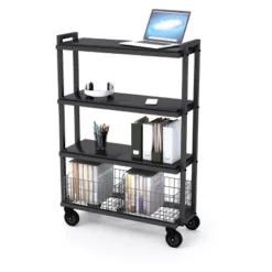 Cart System With Wheels 4 Tier Black - Atlantic -Restaurant Furniture Store GUEST 3ff0bfda a892 4114 9652 ce31c145a362