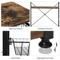 Costway Industrial Kitchen Baker's Rack Microwave Stand Utility Storage Shelf W/ 6 Hooks Steel Black 18 Costway Industrial Kitchen Baker's Rack Microwave Stand Utility Storage Shelf W/ 6 Hooks Steel Black -Restaurant Furniture Store GUEST 402e62ef 6fd3 488b b918 01a474c65e2b