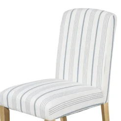 5 PCS Round Dining Table Set With Solid Wood Legs And 4 Striped Fabric Upholstered Chairs-ModernLuxe -Restaurant Furniture Store GUEST 40d00e7a 9cdb 4056 b21f 202e997da06e