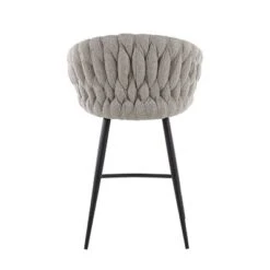 26" Braided Matisse Counter Height Barstool With Faux Leather And Fabric - LumiSource -Restaurant Furniture Store GUEST 4197d6e8 ab1c 4886 b5e0 f09a4c3a9cb5