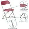 Emma And Oliver Set Of 10 Stackable Folding Plastic Chairs - 650 LB Weight Capacity