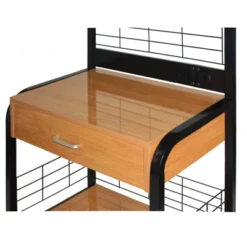 Better Home Products Kristi Metal Frame Microwave Stand With Storage In Black -Restaurant Furniture Store GUEST 42dc01bd a742 40ee 8666 e145b9edfed5