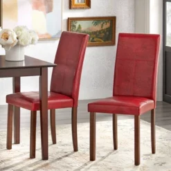 3pc Newark Parson Dining Set Walnut/Red - Buylateral -Restaurant Furniture Store GUEST 43582e08 ab86 4c01 bdae e3798a275cb7