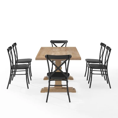 7pc Joanna Dining Set With 4 Camille Chairs Matte Black - Crosley 9 7pc Joanna Dining Set With 4 Camille Chairs Matte Black - Crosley - Image 7