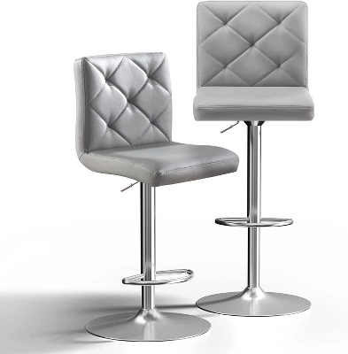 Hywela Bar Stools, Modern PU Leather Adjustable Swivel Barstools, Armless Kitchen Island Counter Bar Stools With Bigger Base, Set Of 2,Comfy- The Pop Home 10 Hywela Bar Stools, Modern PU Leather Adjustable Swivel Barstools, Armless Kitchen Island Counter Bar Stools With Bigger Base, Set Of 2,Comfy- The Pop Home - Image 8