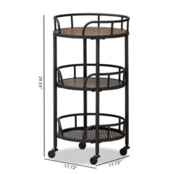 Bristol Rustic Industrial Style Metal And Wood Mobile Serving Cart - Brown - Baxton Studio -Restaurant Furniture Store GUEST 44379d6c 42a7 43ee 885d 6a775d8c3823