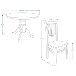 Glenwillow Home 42" Round Pedestal Dining Table + Spindle Back Dining Chairs Dining Set -Restaurant Furniture Store GUEST 4493ac82 a044 42aa bb95 4332d25ac751