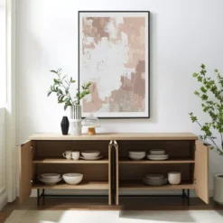 Modern 4 Door Reeded Sideboard - Saracina Home -Restaurant Furniture Store GUEST 450d82fd 3073 46cc b58d e8be232d61c5