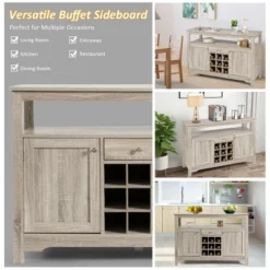 Costway Buffet Server Sideboard Wine Cabinet Console Table Grey Home -Restaurant Furniture Store GUEST 457e4a6f 581f 4176 879d 4b0fff812bbb