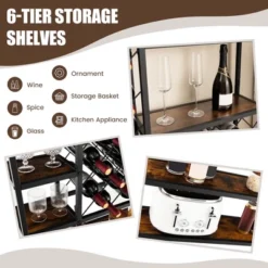 Costway Industrial Wine Rack Multi-purpose Freestanding Bakers Rack With Glass Holder 16 Costway Industrial Wine Rack Multi-purpose Freestanding Bakers Rack With Glass Holder -Restaurant Furniture Store GUEST 45b1a900 dd21 4a58 83d6 464bfac68bf1
