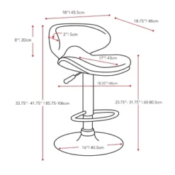 Set Of 2 Curved Form Fitting Adjustable Bonded Leather Barstool Dark Gray - CorLiving -Restaurant Furniture Store GUEST 461a76ca 0289 4a84 b068 49f7a9091a18
