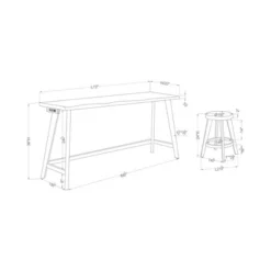 Ballivor Counter Height Dining Table Sets With USB Plug Dark Walnut - HOMES: Inside + Out -Restaurant Furniture Store GUEST 4663b263 6d05 42e1 aa83 5a474c4475c0