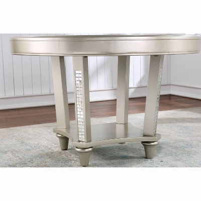 7pc Jenra Round Dining Set Champagne/Warm Gray - HOMES: Inside + Out 4 7pc Jenra Round Dining Set Champagne/Warm Gray - HOMES: Inside + Out - Image 2