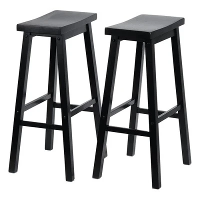 PJ Wood Classic Saddle-Seat 29" Tall Kitchen Counter Stools For Homes, Dining Spaces, And Bars With Backless Seats And 4 Square Legs, Black (8 Pack) 3 PJ Wood Classic Saddle-Seat 29" Tall Kitchen Counter Stools For Homes, Dining Spaces, And Bars With Backless Seats And 4 Square Legs, Black (8 Pack)