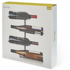 True Align Wall-Mounted Wine Rack, Black Wrought Iron, Holds Four Standard Wine Bottles, 14.75" X 14.25" X 3" -Restaurant Furniture Store GUEST 47be7570 0f7f 4693 ba01 c71c71a8689a