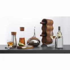 Nambe Handcrafted Acacia Wood Curvo Winery Rack With Alloy Metal Base Modern Design, Holds 4 Bottles, Brown Silver 10 Nambe Handcrafted Acacia Wood Curvo Winery Rack With Alloy Metal Base Modern Design, Holds 4 Bottles, Brown Silver -Restaurant Furniture Store GUEST 485e2509 4da5 4db5 bc41 770f74f9f881