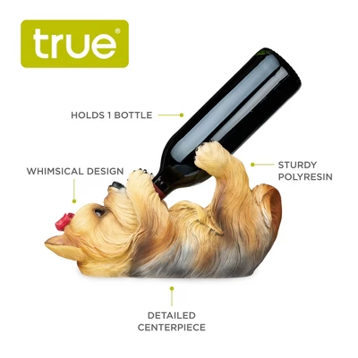 True Yorkie Polyresin Wine Bottle Holder Set Of 1, Brown, Holds 1 Standard Wine Bottle 5 True Yorkie Polyresin Wine Bottle Holder Set Of 1, Brown, Holds 1 Standard Wine Bottle - Image 3