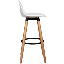 Costway Set Of 2 Mid Century Barstool 28.5" Dining Pub Chair W/Leather Padded Seat White -Restaurant Furniture Store GUEST 4888353d c082 4847 9bbd 4b9f109dfc73