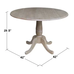 Nathaniel Round Dual Drop Leaf Pedestal Table Gray Taupe - International Concepts -Restaurant Furniture Store GUEST 4985d18f 1b85 43ef 8a72 ea934c493408