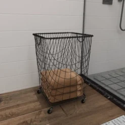 Square Industrial Metal Storage Cart Black CosmoLiving By Cosmopolitan -Restaurant Furniture Store GUEST 49a9276d b62b 4ade 93a2 d74f410701a7