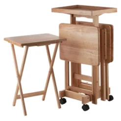 6pc Snack Table Set - Natural - Winsome