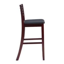 30" Torino Ladder Back Barstool Upholstered Seat - Espresso Wood - Linon -Restaurant Furniture Store GUEST 4b95765a fc7d 4925 933a bc666183a160