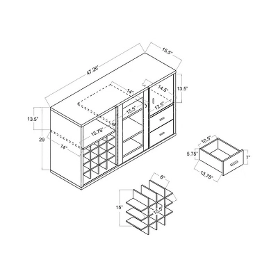 Mellie Sliding Door Buffet Server - Light Oak - HOMES: Inside + Out 5 Mellie Sliding Door Buffet Server - Light Oak - HOMES: Inside + Out - Image 3