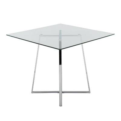 36" Cosmo Square Dining Table Glass - LumiSource 3 36" Cosmo Square Dining Table Glass - LumiSource