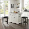 Julia Stainless Steel Top Island With Upholstered Square Stools White/Black - Crosley -Restaurant Furniture Store GUEST 4e1983b6 71c5 490b 95ec e55d0499318b