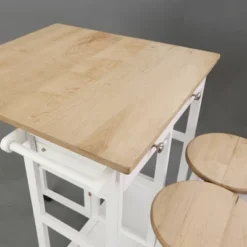 Square Hardwood Drop Leaf Table Top Breakfast Cart Natural/White - Flora Home 31 Square Hardwood Drop Leaf Table Top Breakfast Cart Natural/White - Flora Home -Restaurant Furniture Store GUEST 4e661a27 40b6 49b6 84b8 2a9a57282c6a