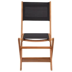 Emma And Oliver Set Of Two Weather Resistant All Natural Acacia Wood Folding Bistro Chairs With Textilene Mesh Seats And Backs -Restaurant Furniture Store GUEST 4e7133a2 7405 4518 9dd9 ddec5e5c3cea
