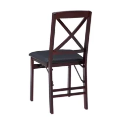 Set Of 2 Triena X Back Folding Chair Upholstered Seat Espresso - Linon -Restaurant Furniture Store GUEST 4e783234 d269 426b a0cf 7fc5f88a5623