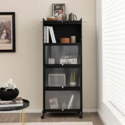 Costway 5-Tier Kitchen Baker's Rack Storage Cabinet Mobile Microwave Stand Flip-up Doors 14 Costway 5-Tier Kitchen Baker's Rack Storage Cabinet Mobile Microwave Stand Flip-up Doors -Restaurant Furniture Store GUEST 4ef7e047 fafc 4341 95b5 b8a36993ef18