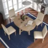5 PCS Round Wood Extendable Dining Table Set With 4 Upholstered Dining Chairs-ModernLuxe 2 5 PCS Round Wood Extendable Dining Table Set With 4 Upholstered Dining Chairs-ModernLuxe -Restaurant Furniture Store GUEST 50344921 a20e 458b 96dc 704135e00643