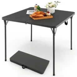Costway Folding Camping Table Portable HDPE Outdoor Picnic Dining Table W/ Handle WhiteGrey -Restaurant Furniture Store GUEST 509049e1 999a 4559 8ddc bb4ef8c5e84f
